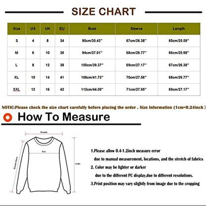  Womens Causal Loose Crewneck Cute Fashion Sweatshirts Long Sleeve Christmas Print Loose Tops Pullover Top Streetwear