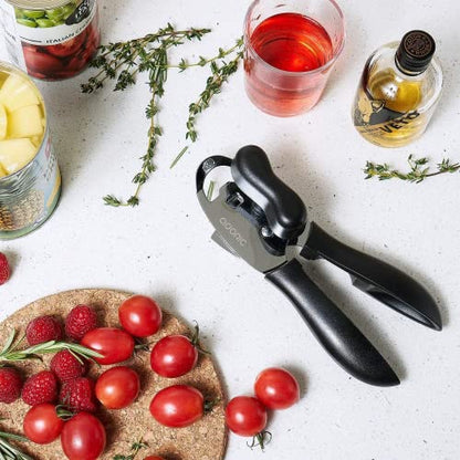  Can Opener Manual, 4-in-1 Can Opener Kitchen Durable Stainless Steel Heavy Duty Can Openers With Anti-slip Hand Grip Ultra Sharp & Smooth Edge