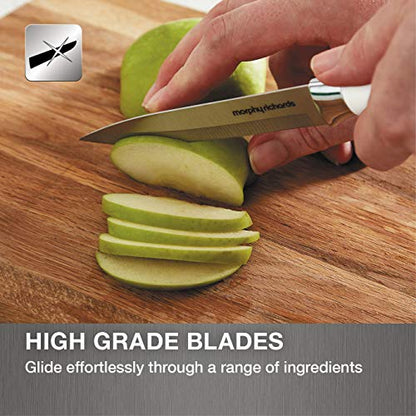 Morphy Richards Accents Knife Block, Satin, Stainless Steel Finish, 5 Piece, Std, Translucent Black
