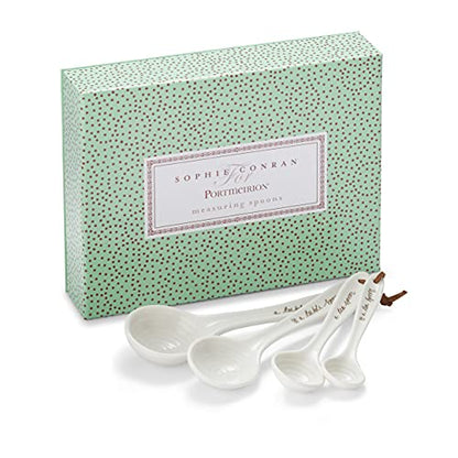  Portmeirion Sophie Conran White Measuring Spoons | Set Of 4 Measuring Spoon Set For Dry And Liquid Ingredients | Made From Fine Porcelain | Dishwasher Safe