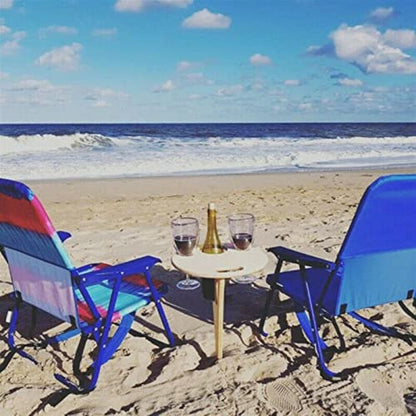  Table Outdoor Portable Folding Wine Table With Round Desktop Portable Rack Travel Tool