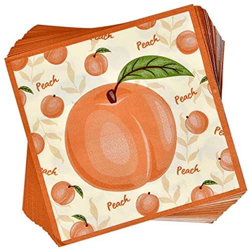  Peach Fruit Party Supplies Tableware Set Includes 24 9" Paper Plates 24 7" Plate 24 9 Oz Cups 50 Lunch Napkins For Sweet As Peaches Summer Tropical Themed Disposable Baby Shower Birthday Dinnerware