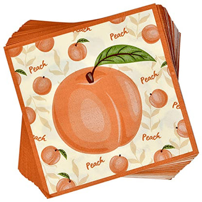  Peach Fruit Party Supplies Tableware Set Includes 24 9" Paper Plates 24 7" Plate 24 9 Oz Cups 50 Lunch Napkins For Sweet As Peaches Summer Tropical Themed Disposable Baby Shower Birthday Dinnerware