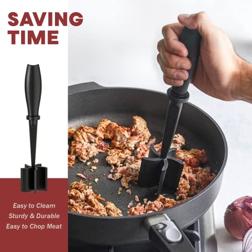  Meat Chopper, Hamburger Chopper, Premium Heat Resistant Masher And Smasher For Hamburger Meat, Ground Beef, Ground Turkey And More, Nylon Ground Beef Chopper Tool And Meat Fork, Non Stick Mix Chopper