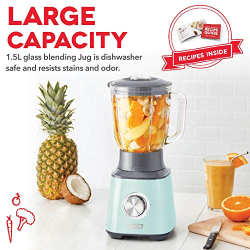 Dash Ash Stand Mixer (Electric Everyday Use): 6 Speed & Quest Countertop Blender 1.5L With Stainless Steel Blades For Coffee Drinks, Deserts, Frozen Cocktails, Purées, Shakes, Soups - Aqua