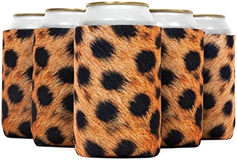  Can Cooler Sleeve (6 Pack) 12 Oz Neoprene Collapsible Cooler Can, Insulated Can Holder, 4mm Thick Beer &Soda Can Cover, Police Cooler Can Covers(Tie - Dye Mix)