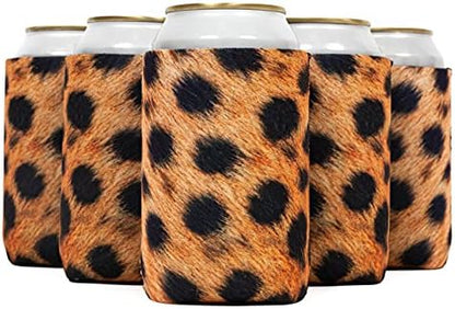  Can Cooler Sleeve (6 Pack) 12 Oz Neoprene Collapsible Cooler Can, Insulated Can Holder, 4mm Thick Beer &Soda Can Cover, Police Cooler Can Covers(Tie - Dye Mix)