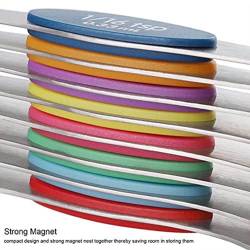  Magnetic Measuring Spoons Set Of 9 Stainless Steel Stackable Dual Sided Teaspoon Tablespoon For Measuring Dry And Liquid Ingredients Fits In Spice Jars