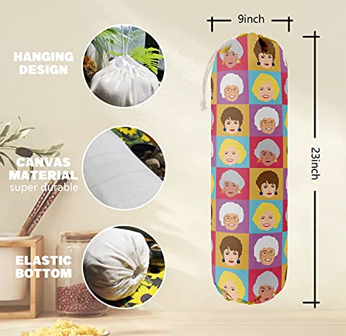  Golden Girls, Grocery Bags Holder Organizer For Shopping Bags, Wall Mount Plastic Bags Storage Container Dispensers, Gift For The Preferred Family And Friends