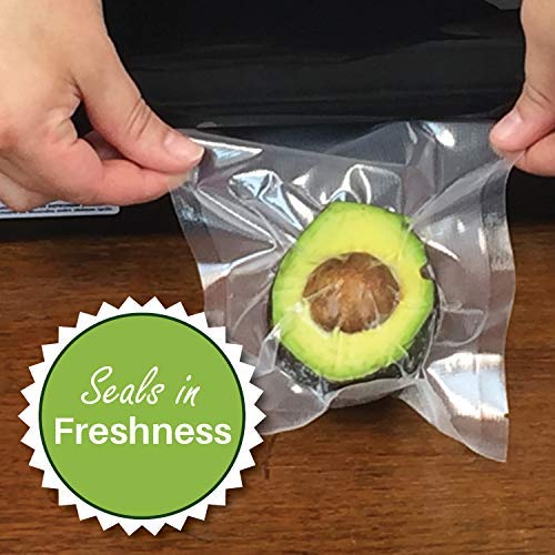  Four FoodVacBags 8" X 50' Commercial Vacuum Sealer Rolls Food Storage Bags Compatible With Foodsaver And Sous Vide Cooking (200 Feet)