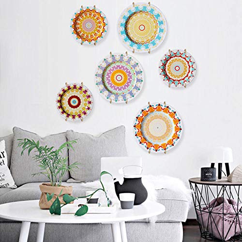  10 Pack Stainless Steel Plate Hangers For Walls Compatible Decorative Plates Hooks Dish Diaplay Holder With 10 PCS Wall Hooks (8 Inch)