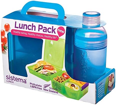 Sistema Lunch Collection Lunch Cube, 47.3 Oz./1.4 L, Clear/Blue