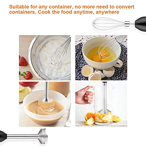  Immersion Hand Blender, 4 In 1 9 Speed Stick Blender With 500ml Food Grinder 700ml Container Chopper Whisk Puree Infant Food, Smoothies, Sauces Soups (1000W 4 In 1 Silver)