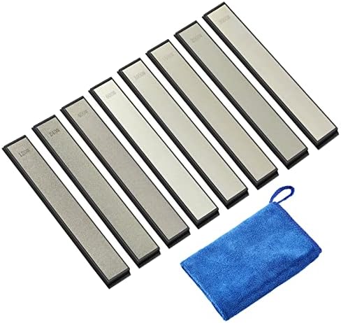  8 Pcs Diamond Sharpening Plates, IMAGE 120/240/400/600/1000/1500/2000/3000 Diamond Sharpener, Diamond Plate Sharpener, Kitchen Knife Grinding(6.3in*0.78in)