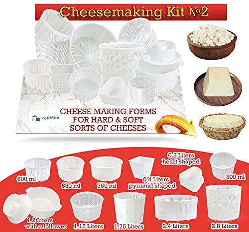  11 Pcs Cheesemaking Kit №2 Butter Punched Сheese Mold Press Strainer Cheese Tofu Press Mold Cheese Making Kit