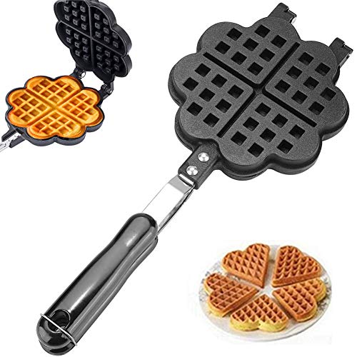  DIY Petal Shaped Waffle Cake Mold Pot, Baking Cake Pan, Non Stick Double Side Biscuits Muffin Mould Pot Bakeware ,Baking Tools For Household, Kitchen, Cafe Restaurant, Cake Shop
