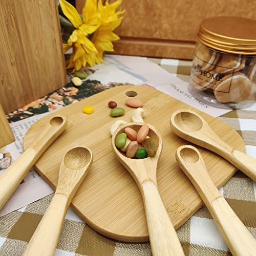  Kitchen Bamboo Wood Measuring Spoons For Measuring Dry And Liquid Ingredients, Pack Of 5