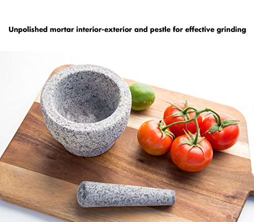  AMIE OLIVER Mortar And Pestle, Unpolished Granite, 6 Inch