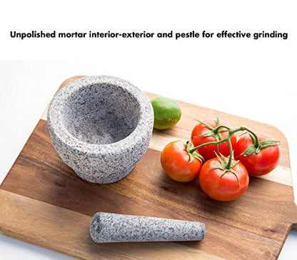  AMIE OLIVER Mortar And Pestle, Unpolished Granite, 6 Inch