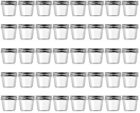  4 Ounce Clear Plastic Jars Containers With Screw On Lids - Refillable Round Empty Plastic Slime Storage Containers For Kitchen & Household Storage - BPA Free (20 Pack)