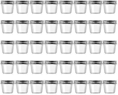  4 Ounce Clear Plastic Jars Containers With Screw On Lids - Refillable Round Empty Plastic Slime Storage Containers For Kitchen & Household Storage - BPA Free (20 Pack)