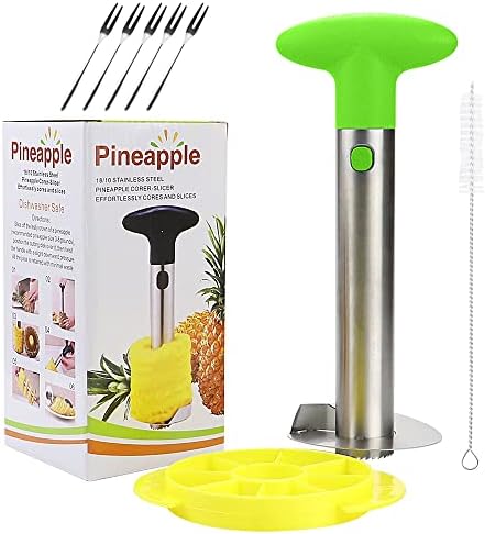  Pineapple Slicer Corer, [Upgraded] 304 Stainless Steel Pineapple Cutter Pineapple Corer Slicer Tool For Home And Kitchen