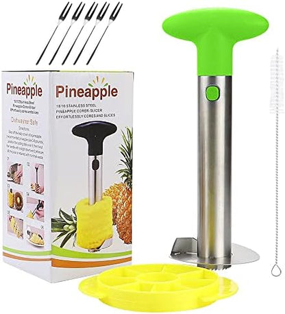  Pineapple Slicer Corer, [Upgraded] 304 Stainless Steel Pineapple Cutter Pineapple Corer Slicer Tool For Home And Kitchen