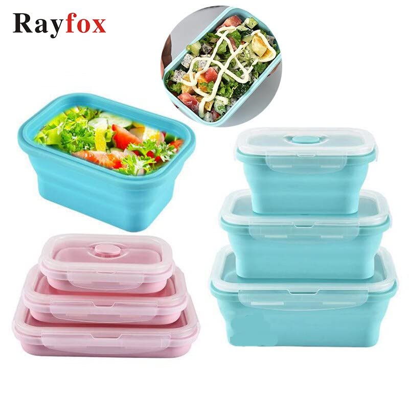  Kitchen Gadgets Salad Box 350ML Silicone Lunch Box Portable Bowl Colorful Folding Food Salad Tool Kitchen Accessories Salad Boxs