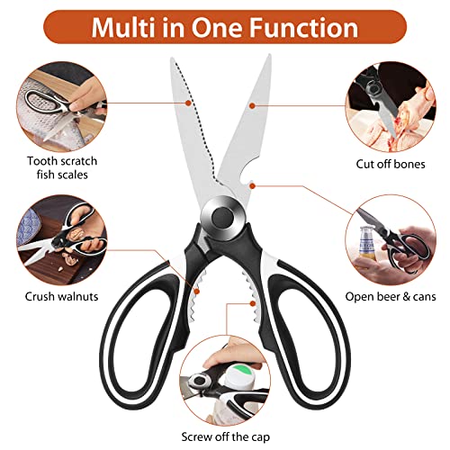  Kitchen Scissors,Heavy Duty Food Scissors,Multipurpose Stainless Steel Food Scissors For Poultry,Fish, Meat, Vegetables Herbs, Bones, Dishwasher Safe,2-Pack Kitchen Shears