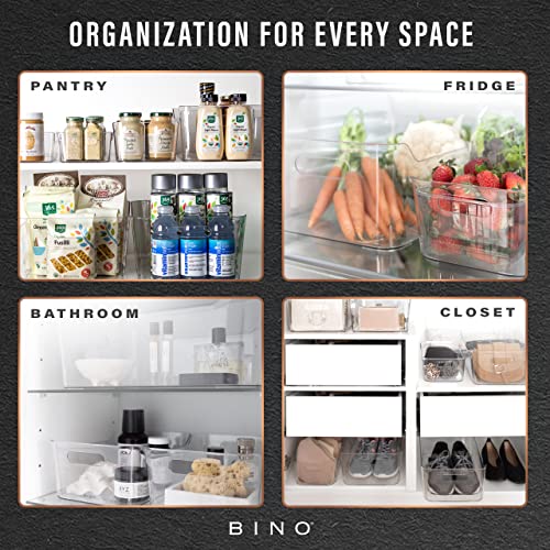  | Plastic Storage Bins, Large | The SOHO Collection | Multi-Use Organizer Bins | Built-in Handles | BPA-Free | Pantry Organization | Home Organization | Fridge Organizer | Freezer Organizer