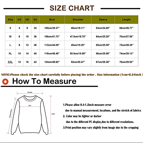  Womens Crewneck Sweatshirt Cute Fashion Christmas Print Long Sleeve Sweatshirts Loose Tops Pullover Top Streetwear