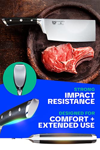  Meat Cleaver Knife - 7 Inch - Gladiator Series - Heavy Duty - Razor Sharp - Forged High Carbon German Steel Kitchen Knife - Sheath Included - NSF Certified