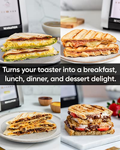  InstaGLO® R180S Toaster, In Stainless/Chrome + Revolution Panini Press (BUNDLE) – Perfect Toast, Grilled Cheeses, Quesadillas, And Paninis In Your Toaster (2 Items)