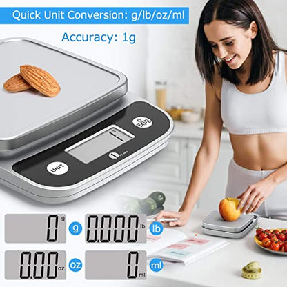  Digital Kitchen Scale Multifunction Food Scale With LCD Display And Tare Function For Cooking, Baking, Health (70001US)