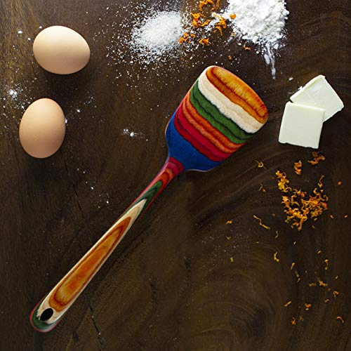  Ique Marrakesh Collection 12-1/2" Wooden Spatula, Safe For Nonstick