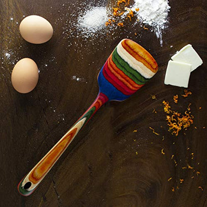  Ique Marrakesh Collection 12-1/2" Wooden Spatula, Safe For Nonstick