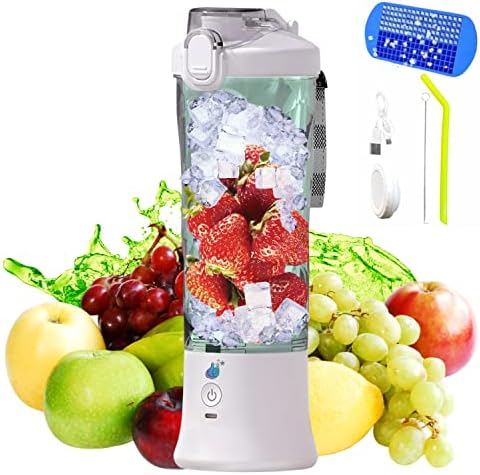  Portable Blender,Best 4Vi Personal Blender, Smoothie Blender For Shakes With USB Rechargeable Blender Bottle 20 Oz