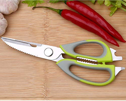  Kitchen Shears, Heavy Duty Stainless Steel Multi-function Kitchen Scissors Detachable(Green)