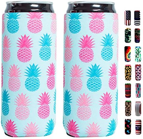  Silicone Can Sleeve Bottle Insulator Sleeve Set Of 4 Can Beverage Coolers For 12oz Energy Drink & Beer Cans (Kiwi)