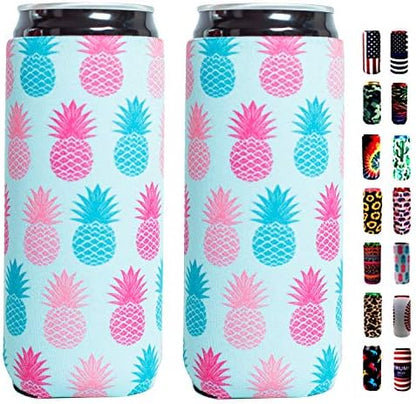  Silicone Can Sleeve Bottle Insulator Sleeve Set Of 4 Can Beverage Coolers For 12oz Energy Drink & Beer Cans (Kiwi)