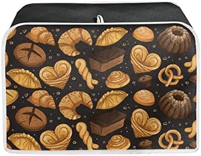  Chaqlin Toaster Cover 4 Slice Long Slot Red Rose Print Bread Maker Covers Machine Washable Appliance Accessories