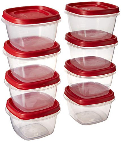 Rubbermaid 7J60 Easy Find Lid Square 2-Cup Food Storage (Pack Of 8 Containers)