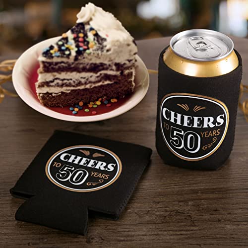  50th Birthday Can Coolers (12 Pack) - Cheers To 50 Years , Happy 50th Birthday Decorations For Men , Over The Hill Party Supplies 50th Birthday Party Favors For Guests , 50 Year Old