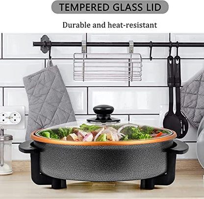  12-Inch Nonstick Electric Skillet - Family-Sized Serves 4 To 6 People