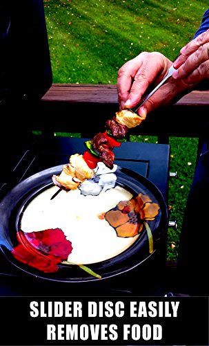  Skewers Set - 10 Stainless Steel Wide BBQ Kebob Sticks For BBQ Grill - Flat Metal With Food Remover Disc - BBQ Accessories, 12 Inch
