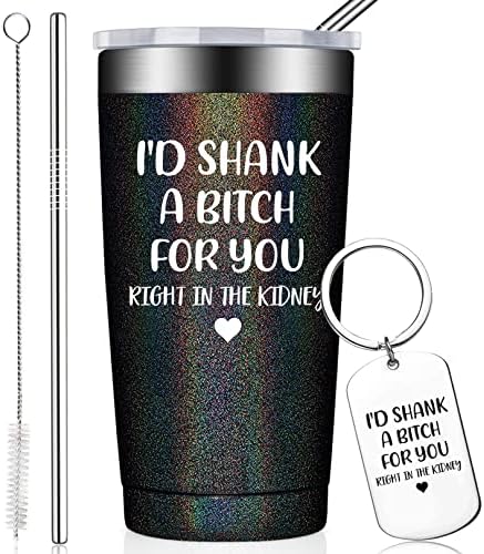  Best Friend Gift For Women - Funny Friendship Birthday Gifts For Friends Female, Bestie, BFF - Sister Gifts From Sister - 20oz Vacuum Insulated Wine Tumbler With Keychain