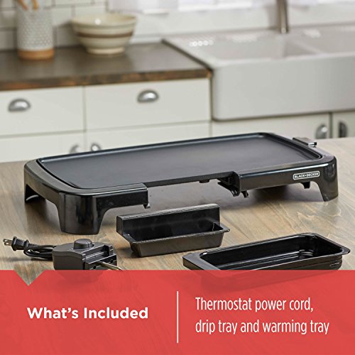 Black & Decker Family-Sized Electric Griddle With Warming Tray & Drip Tray, GD2051B