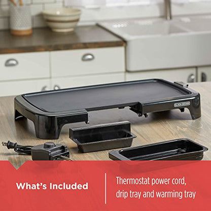 Black & Decker Family-Sized Electric Griddle With Warming Tray & Drip Tray, GD2051B