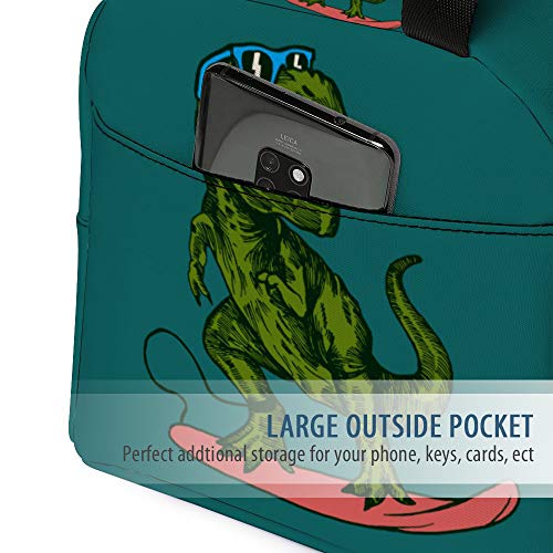  Dinosaur Lunch Bag, Reusable Cute Lunch Box Insulated Kids Cooler Tote Bag Multi-functional School Lunch Container For Teen Boys Girls (Dark Cyan)
