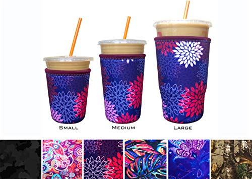  Neoprene Iced Coffee Sleeve - Large Midnight Mums